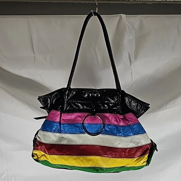 Colorful Striped Leather Bag - Picture 9 of 9